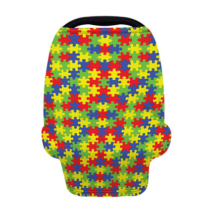 Autism Awareness Puzzle Pattern Print Baby Seat Cover