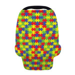 Autism Awareness Puzzle Pattern Print Baby Seat Cover