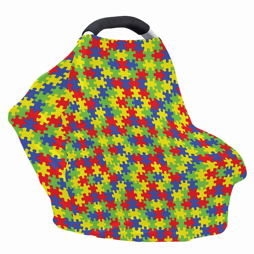 Autism Awareness Puzzle Pattern Print Baby Seat Cover