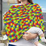 Autism Awareness Puzzle Pattern Print Baby Seat Cover