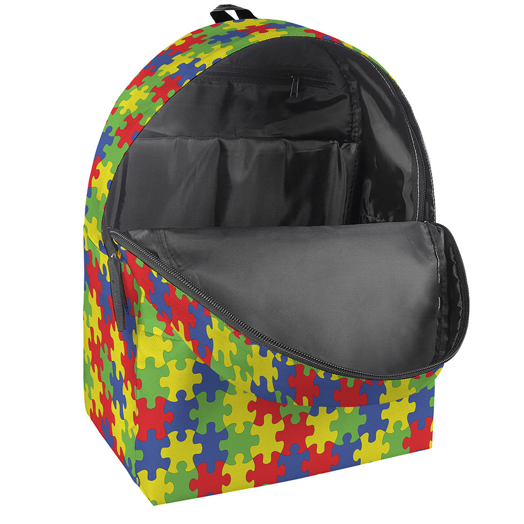 Autism Awareness Puzzle Pattern Print Backpack