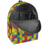 Autism Awareness Puzzle Pattern Print Backpack