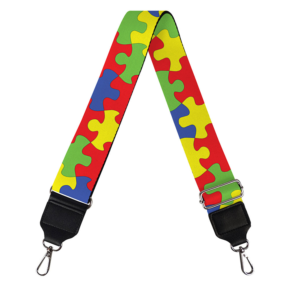 Autism Awareness Puzzle Pattern Print Bag Strap