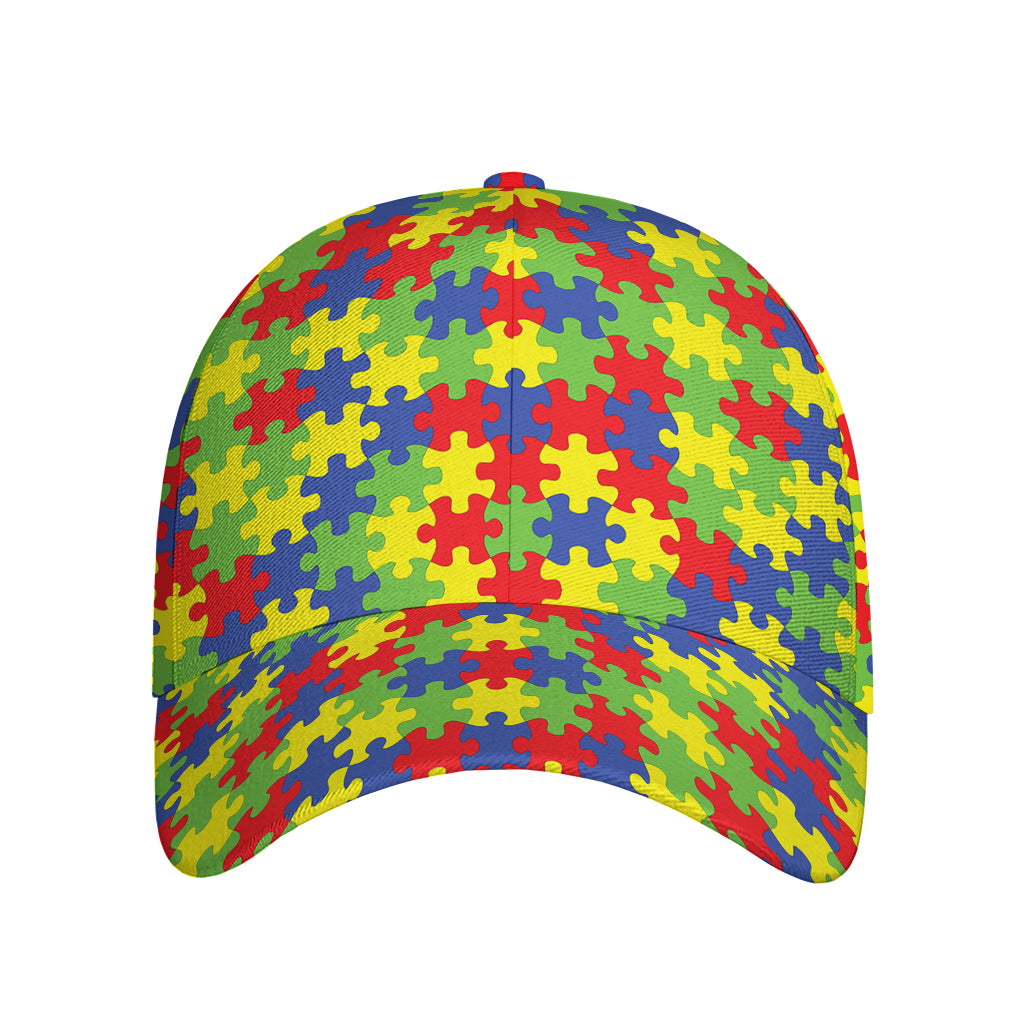 Autism Awareness Puzzle Pattern Print Baseball Cap