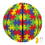 Autism Awareness Puzzle Pattern Print Basketball