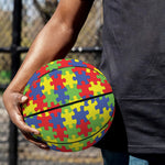 Autism Awareness Puzzle Pattern Print Basketball