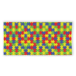 Autism Awareness Puzzle Pattern Print Beach Towel