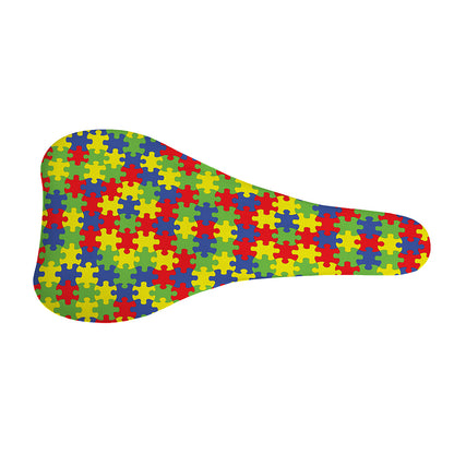 Autism Awareness Puzzle Pattern Print Bicycle Seat Cover