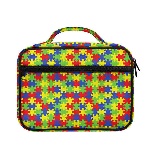 Autism Awareness Puzzle Pattern Print Briefcase Bible Bag