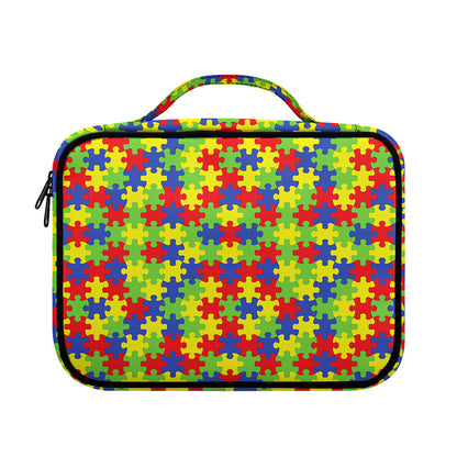 Autism Awareness Puzzle Pattern Print Briefcase Bible Bag