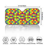 Autism Awareness Puzzle Pattern Print Car Windshield Sun Shade