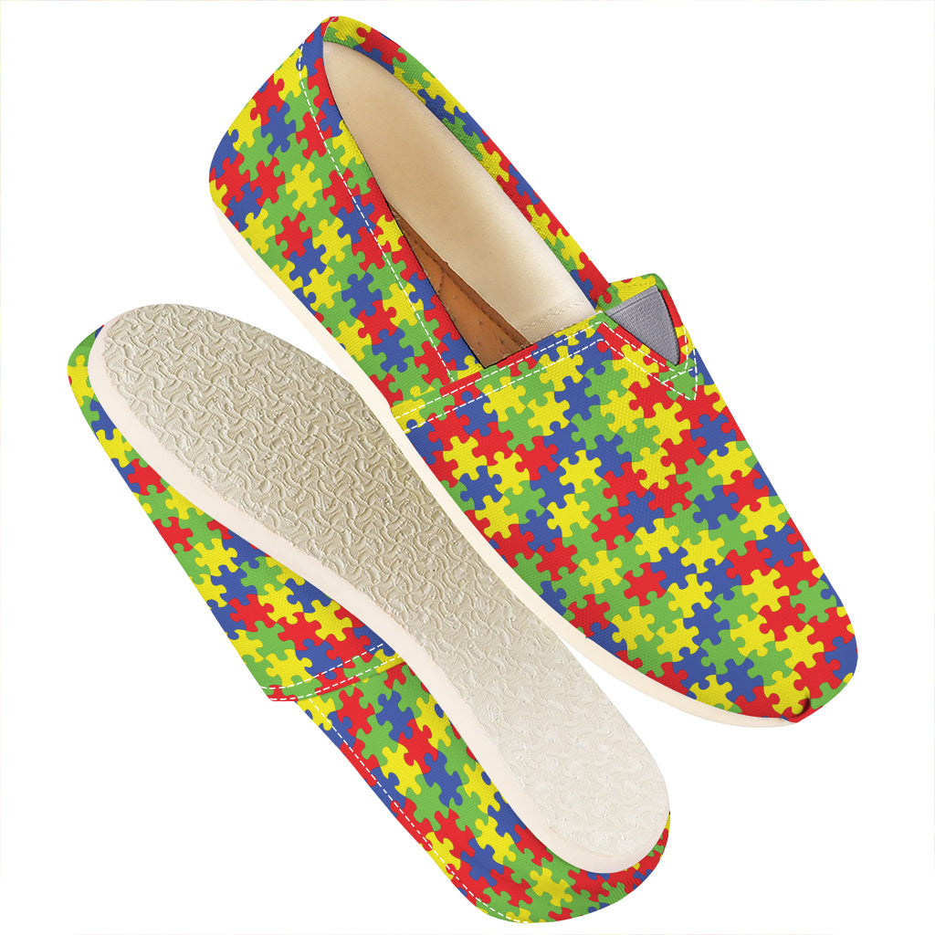 Autism Awareness Puzzle Pattern Print Casual Shoes