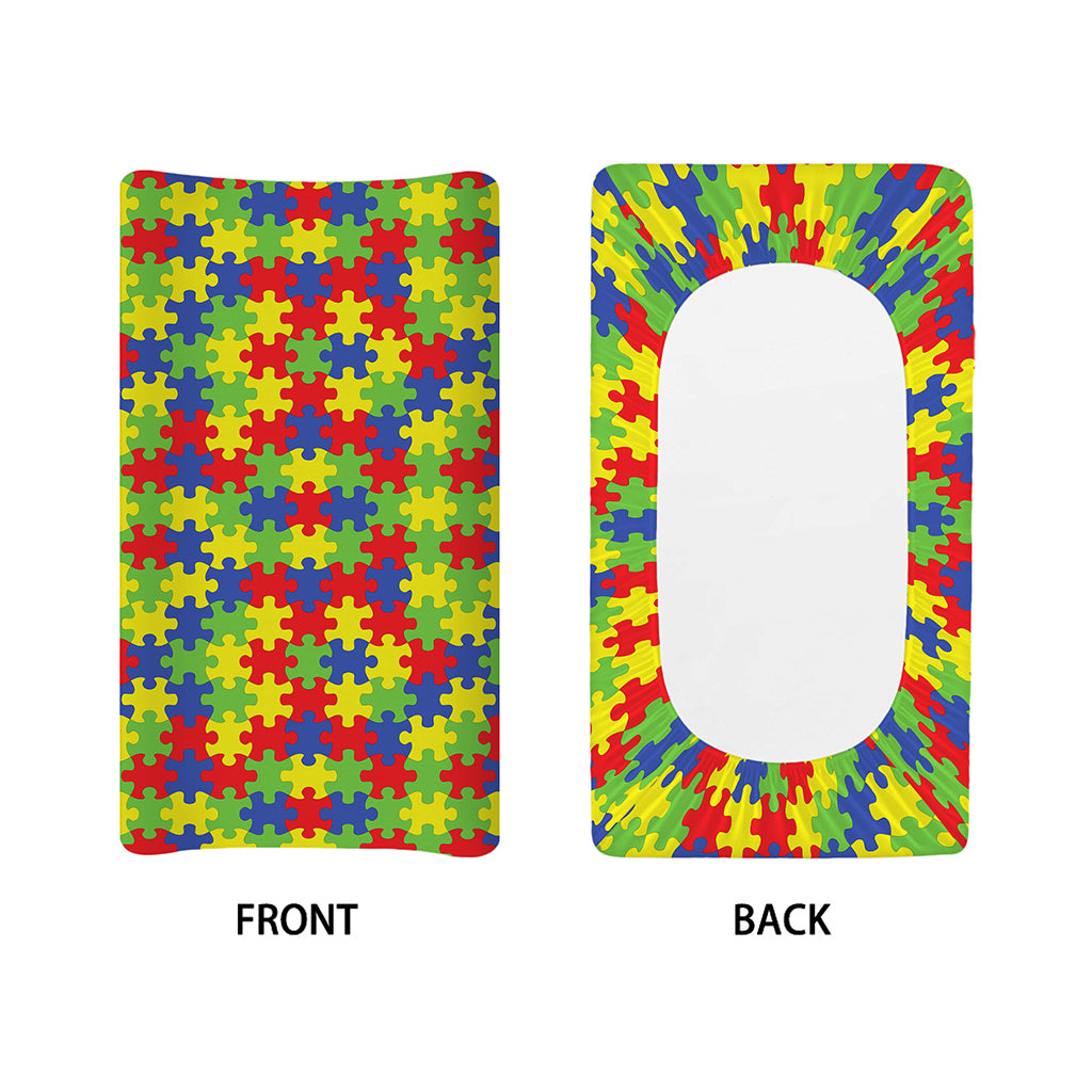 Autism Awareness Puzzle Pattern Print Changing Pad Cover