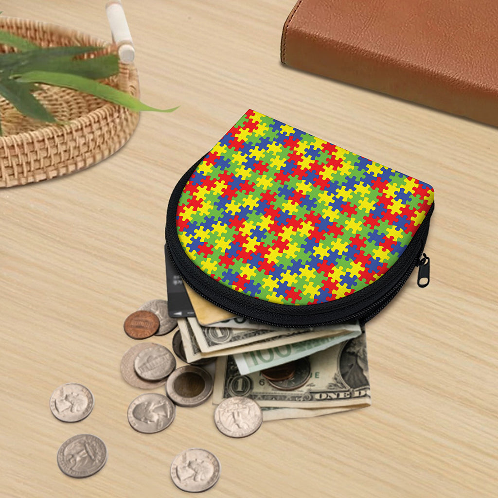 Autism Awareness Puzzle Pattern Print Coin Purse