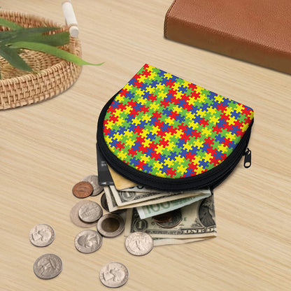 Autism Awareness Puzzle Pattern Print Coin Purse