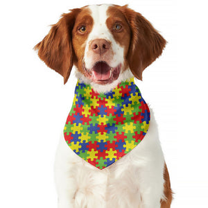 Autism Awareness Puzzle Pattern Print Dog Bandana