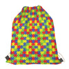 Autism Awareness Puzzle Pattern Print Drawstring Bag