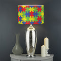 Autism Awareness Puzzle Pattern Print Drum Lamp Shade