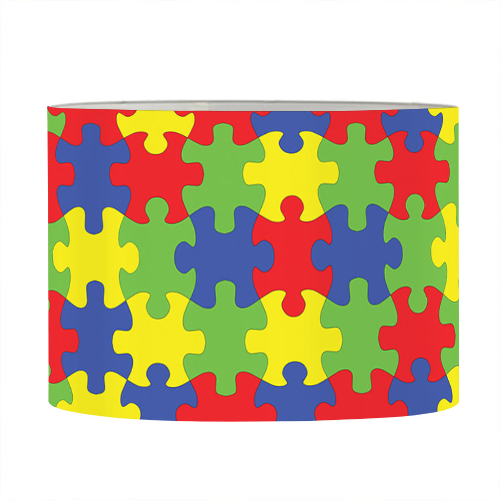 Autism Awareness Puzzle Pattern Print Drum Lamp Shade