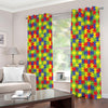 Autism Awareness Puzzle Pattern Print Extra Wide Grommet Curtains