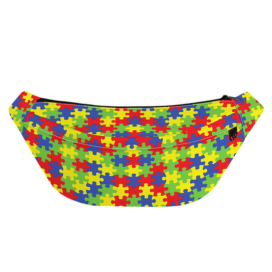 Autism Awareness Puzzle Pattern Print Fanny Pack