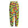 Autism Awareness Puzzle Pattern Print Fleece Lined Knit Pants