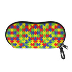 Autism Awareness Puzzle Pattern Print Glasses Case