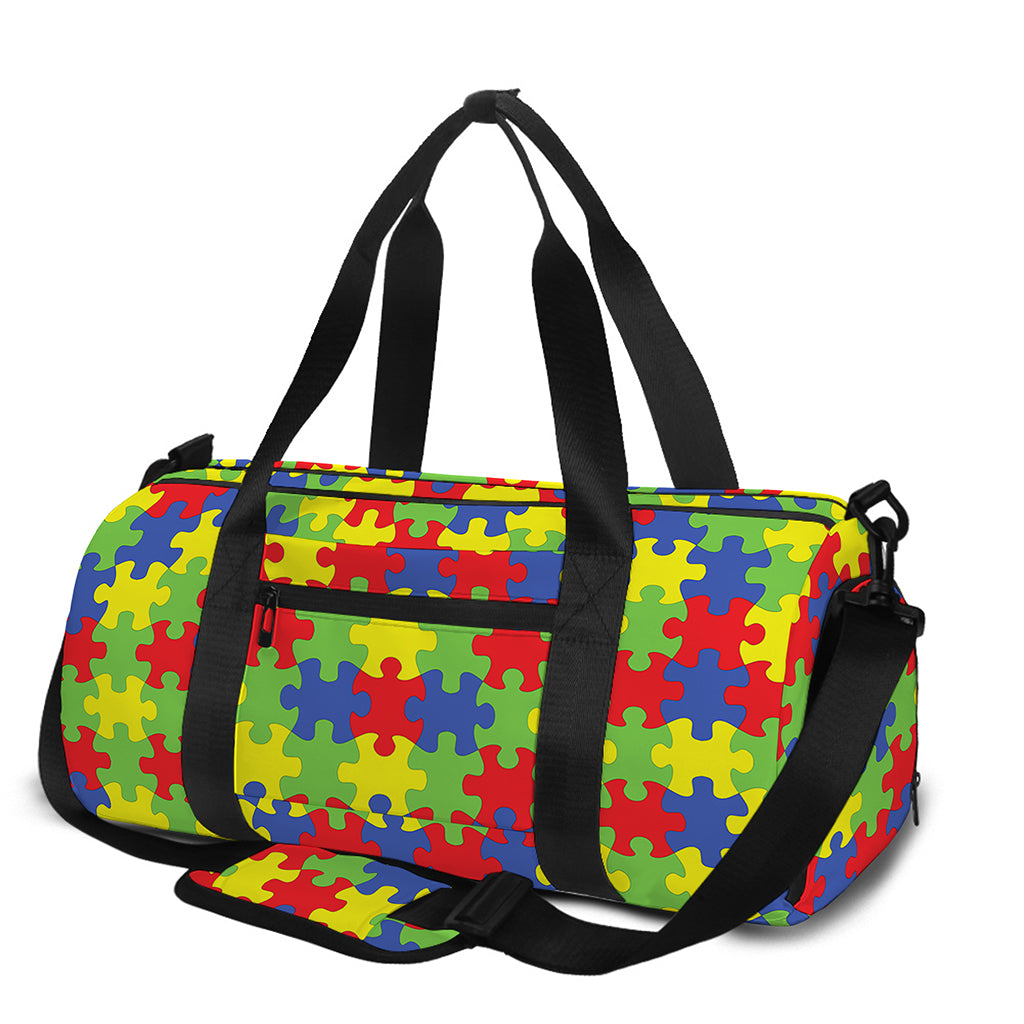 Autism Awareness Puzzle Pattern Print Gym Bag