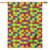 Autism Awareness Puzzle Pattern Print House Flag