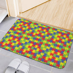 Autism Awareness Puzzle Pattern Print Indoor Door Mat