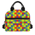 Autism Awareness Puzzle Pattern Print Insulated Lunch Bag
