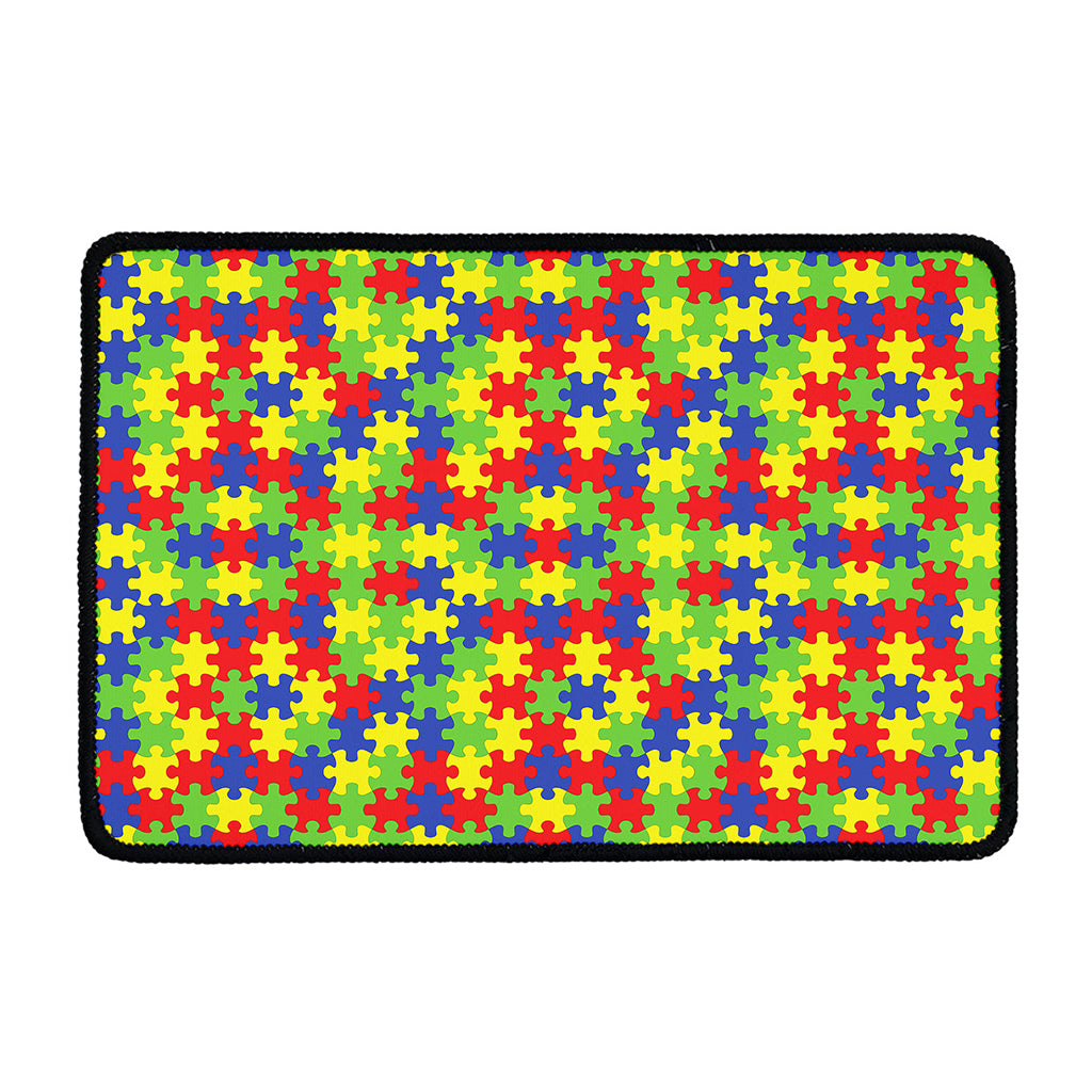 Autism Awareness Puzzle Pattern Print Kitchen Mat