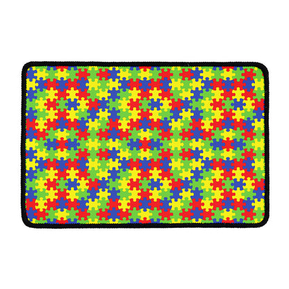 Autism Awareness Puzzle Pattern Print Kitchen Mat