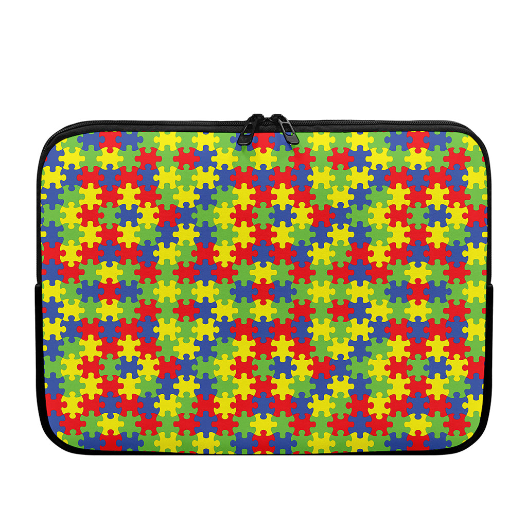 Autism Awareness Puzzle Pattern Print Laptop Sleeve