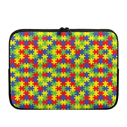 Autism Awareness Puzzle Pattern Print Laptop Sleeve
