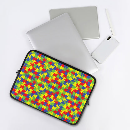 Autism Awareness Puzzle Pattern Print Laptop Sleeve