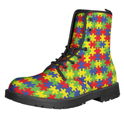 Autism Awareness Puzzle Pattern Print Backpack