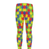 Autism Awareness Puzzle Pattern Print Men's leggings