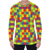 Autism Awareness Puzzle Pattern Print Men's Long Sleeve T-Shirt