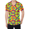 Autism Awareness Puzzle Pattern Print Men's Shirt