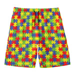 Autism Awareness Puzzle Pattern Print Men's Swim Trunks