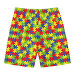 Autism Awareness Puzzle Pattern Print Men's Swim Trunks