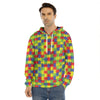 Autism Awareness Puzzle Pattern Print Men's Velvet Pullover Hoodie