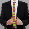 Autism Awareness Puzzle Pattern Print Necktie