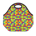 Autism Awareness Puzzle Pattern Print Neoprene Lunch Bag