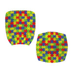 Autism Awareness Puzzle Pattern Print Office Chair Cover