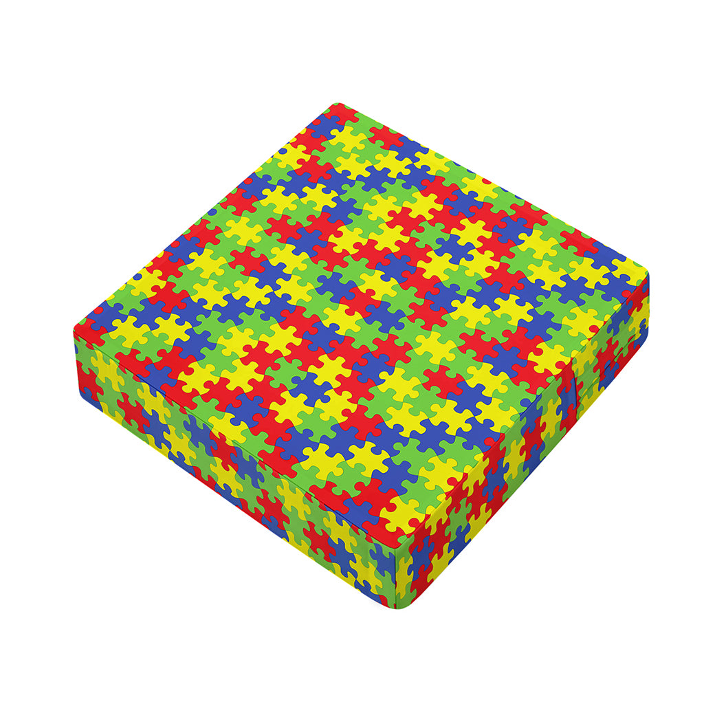 Autism Awareness Puzzle Pattern Print Outdoor Seat Cushion Cover