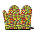 Autism Awareness Puzzle Pattern Print Oven Mitts