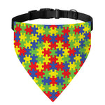 Autism Awareness Puzzle Pattern Print Over The Collar Dog Bandana