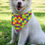 Autism Awareness Puzzle Pattern Print Over The Collar Dog Bandana